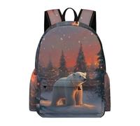 TPISLI Sac Scolaire Ours Polaire Garçon Fille 7-10 Ans Cartable Animal CP CE1 Durable Imperméable pour Rentrée Cours Voyage Randonnée Usage Quotidien Rentrée Scolaire