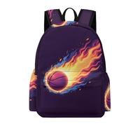 TPISLI Sac Scolaire Panier Ballon 14 Ans Garçon Cartable Feu Imprimé Collège Fille Sac à Dos Imperméable Grand pour Randonnée Sorties et Usage Quotidien Loisirs, School Bag