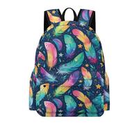 TPISLI Sac Scolaire Plume Motif Élève Garçon 8 Ans Cartable Plume Design Élève Fille CE1 CE2 Sac à Dos Grand Durable pour Randonnée Sorties et Usage Quotidien Loisirs, Daypack