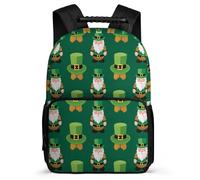 TPISLI Sac Scolaire Saint-Patrick pour Garçons Filles 5-10 Ans Sac Collège Vert CP CE1 Backpack, Dos Rembourré Détails en Feutre Rentrée Scolaire