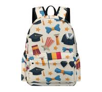 TPISLI Sac Thème Remise de Diplôme Garçon CE2 Cartable Drapeau Belgique Ado 10 Ans Sac Scolaire Imperméable Grand Cadeau d'Anniversaire Sorties Loisirs Randonnée Promenade
