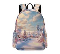 TPISLI Voituretable Hiver Thème Garçon Primaire CM2, Sac À Dos Beau Neige Scène Pour Enfants De CP À CE1, Sac A Dos Scolaire Fille Pour L'école Primaire