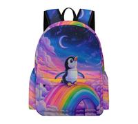 TPISLI Voituretable Primaire Pour Filles, Sac À Dos Pingouin Motif Pour Enfants Du CP Au CM2, Sac D'école Arc-en-ciel Design Garcon Primaire Décontracté