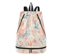 tplaotee Abstrait Aquarelle Fleur Bleu Corail Clair Cordon Sac de Plage Yoga Natation String Sac avec Wet Dry Compartiments Mochila Para Mujer