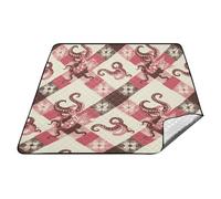 tplaotee Animal Sea Tapis de pique-nique imperméable à motif pêche pour adultes Couverture de pique-nique pour adultes Couverture de concert pour pique-nique