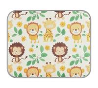 tplaotee Animaux de dessin animé zoo, lion, singe, girafe, été, rafraîchissant, lit auto-rafraîchissant pour chiens et chats, intérieur étanche, Manta Fria para Perros M
