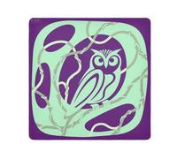 tplaotee Art abstrait hibou vert violet autocollant organisateur de maquillage sac tissu organisateur bijoux Wrap appareil photo objectif sac organisateur sacs pour femmes taille 55,1 x 55,1 cm