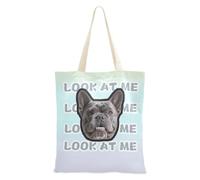 tplaotee Avatars d'animaux de compagnie personnalisés bleu jaunâtre violet sur sac fourre-tout personnalisé toile sacs à provisions en toile sacs fourre-tout en vrac pour enseignants unis