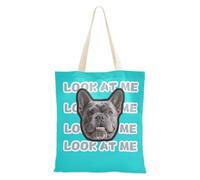 tplaotee Avatars d'animaux de compagnie personnalisés turquoise foncé couleur unie sur toile en vrac sacs fourre-tout personnalisés pour photos en vrac fourre-tout en vrac pour femmes travail uni