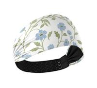 tplaotee Bandeau de yoga rétro bleu clair à motif floral William Morris antidérapant pour sports athlétiques, yoga, lavage du visage et volleyball