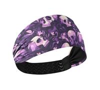 tplaotee Bandeau élastique absorbant la transpiration pour femme - Pour cyclisme, course à pied, volley-ball, randonnée - Violet