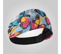 tplaotee Bandeau esthétique à pois et papillons évacuant l'humidité pour femme - Tête extensible pour course à pied, cyclisme, tennis, football