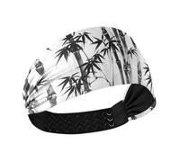 tplaotee Bandeau extensible pour femme avec peinture à l'encre noire et blanche - Pour sports athlétiques, course à pied, lavage du visage et tennis