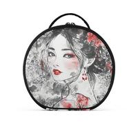 tplaotee Beautés chinoises Sac de voyage vertical sur pied étanche Grande trousse de maquillage avec séparateurs réglables 27,9 cm