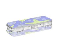 tplaotee Boîte à crayons transparente avec couvercle à clipser Motif animal étoile de mer Vert violet fluo