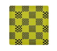 tplaotee Buffalo Plaid Multi Check Noir Jaune Autocollant Magique Voyage Cosmétique Sac de Maquillage Sac Organisateur Wrap Objectif Appareil Photo Tissu Organisateur pour Femmes Taille 55,1 x 55,1 cm