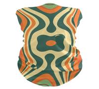 tplaotee Cache-cou orange vert avec lignes abstraites pour temps chaud/froid, résistant à la poussière et à la saleté, plusieurs façons de le porter ? Masque facial en tissu pour homme pour la course