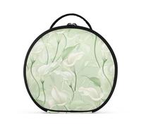 tplaotee Calla Lily Flower Trousse de maquillage légère avec compartiments et poignée pour femme avec séparateurs réglables 27,9 cm Vert menthe