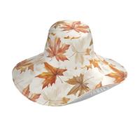 tplaotee Chapeaux pliables en feuilles d'érable jaunes d'automne pour femmes tendance pour les vacances à la plage, visière décorative pour les voyages, les vacances incontournables Gorras para Mujer