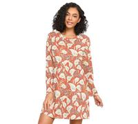 tplaotee Chemise de nuit vintage Calla Lily corail orange chic en modal à manches longues - Robe de nuit décontractée à imprimé décontracté pour femmes - Confortable - Taille XL