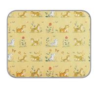 tplaotee Couverture rafraîchissante d'été pour chien Motif tigres mignons Doré Couverture auto-rafraîchissante pour chats pour cochon d'intérieur Chat Essentials esterilla rafraîchissant para Perros M