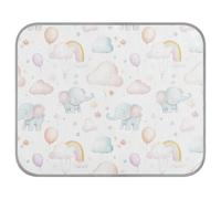 tplaotee Dreamy Childish Tapis de refroidissement en gel auto-rafraîchissant pour chien Motif éléphants mignons Taille M