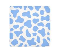 tplaotee Étui de voyage en tissu imprimé vache bleu pastel magique sac de maquillage organisateur enveloppant objectif appareil photo tissu emballage maquillage pour femme taille 55,1 x 55,1 cm