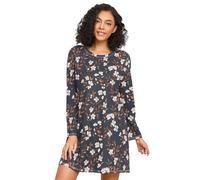 tplaotee FLOWER Blossom - Robe de nuit marron bleu foncé pour femmes, pyjama à manches longues, robe d'intérieur douce pour filles, taille XL