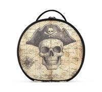 tplaotee GAMreasure Trousse de maquillage portable pour femme avec séparateurs réglables 27,9 cm Motif carte RPG Pirates