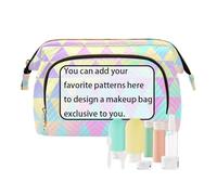 tplaotee Grande trousse de maquillage triangulaire pour femme avec dégradé de couleur arc-en-ciel, Triangle arc-en-ciel dégradé de couleur, 1 size