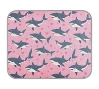 tplaotee Happy Valentine Cartoon Fish Sea Fish Pink Summer Cool Mat for Dogs Self Cooling Beds for Outdoor for Kittens Outside Cat Summer Camas frias para Perros M