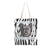 tplaotee Imprimé animal noir blanc personnalisé avatars d'animaux sur toile sac fourre-tout personnalisé image toile sacs fourre-tout pour femmes sacs fourre-tout en toile vrac pour femmes travail uni