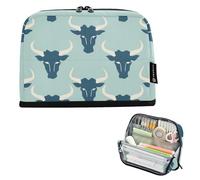 tplaotee Jon Klassen Trousse à crayons style taureau bleu layette grande capacité trousses de maquillage mignon rangement papeterie pour étudiants fournitures scolaires bolsas para herramientas