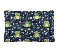 tplaotee Lit lavable en forme de grenouille pour chien ou chat de grande taille, taille M, 91,4 x 61 cm - Bleu marine