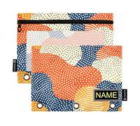 tplaotee Lot de 2 porte-stylos colorés à pois avec fenêtre transparente pour personnaliser les trousses à crayons avec fenêtre transparente et œillets, classeur à 3 trous, organiseurs d'école, de