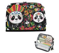 tplaotee Mexico Cinco De Mayo Pandas Trousse à crayons de couleur vive Grande capacité avec emplacements pour bureau pour filles maternelle estuche de lápices para ninos
