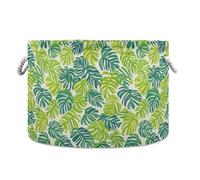 tplaotee Monstera Deliciosa Panier de rangement pliable et étanche avec poignée robuste pour buanderie, bureau