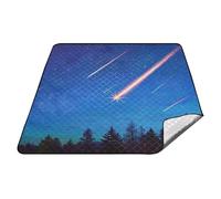 tplaotee Night Meteor Tapis de plage imperméable résistant à l'eau Tapis de jardin pour femme en plein air Cadeau d'été mantas para dia de campo