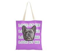 tplaotee Orchidée moyenne couleur unie unie avatars d'animaux de compagnie personnalisés sur sacs fourre-tout en toile sac fourre-tout personnalisé pour femme toile toile sac fourre-tout en vrac pour