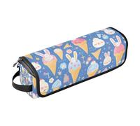 tplaotee Organiseur 2 en 1 pour outils de cheveux avec coussinet résistant à la chaleur, étui de voyage étanche pour fer à friser, fer à friser, sèche-cheveux, crème glacée, bleu pêche, Crème glacée