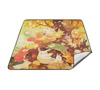 tplaotee Panier de pique-nique imperméable et coloré avec motifs d'animaux mignons de dessin animé - Grande couverture de pique-nique pour adultes - Couverture de concert pour pique-nique