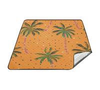 tplaotee Panier de pique-nique imperméable pour l'été, orange, arbres tropicaux, couverture de pelouse pour l'extérieur, cadeaux de printemps, manta para pique-nique