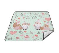 tplaotee Panier de pique-nique imperméable simple en forme d'animal de safari couleur pastel - Grand ensemble d'accessoires de pique-nique en plein air pour les personnes en plein air - Cadeau de