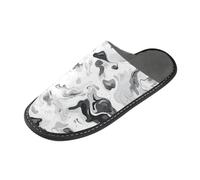 tplaotee Pantoufles d'intérieur avec mousse à mémoire de forme pour la maison, la chambre à coucher, motif camouflage blanc et noir, Camouflage Blanc Noir, 38.5/39 EU