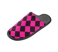 tplaotee Pantoufles d'intérieur avec mousse à mémoire de forme pour maison, chambre à coucher, motif écossais - Noir