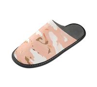 tplaotee Pantoufles d'intérieur chaudes pour femme avec mousse à mémoire de forme pour la maison, la chambre à coucher, Camouflage or rose, 36/37 EU