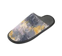 tplaotee Pantoufles d'intérieur gris chiné rétro pour femme avec mousse à mémoire de forme pour la maison, la chambre à coucher, Gris chiné rétro, 36/37 EU