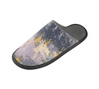 tplaotee Pantoufles rétro gris chiné pour femmes d'intérieur avec mousse à mémoire de forme pour la maison, la chambre à coucher