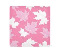 tplaotee Peach Maples White Silhouette Magic Sticker Cosmétique Pochettes en tissu Organiseur de sac à cosmétiques Enveloppe pour objectif d'appareil photo Taille 55,1 x 55,1 cm