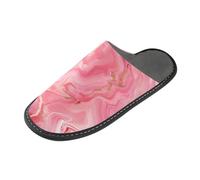 tplaotee Peach Marble Pantoufles d'intérieur pour femme avec mousse à mémoire de forme pour la maison, la chambre à coucher, Marbre pêche, 36/37 EU